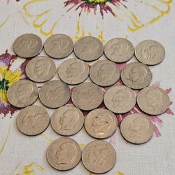 20 Eisenhower Dollars Collectibles Coins And 4 Bicentennials Dollars Coins Collectibles 