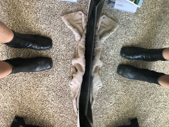 Black leather booties