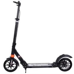 Caroma Non-electric Scooter - Adult Big Wheels Double Suspension Commuter Scooter with Double Shock Absorption, Disc & Handbrake, 150K