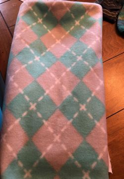 2 yards fleece blue argyle pattern