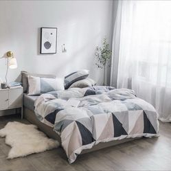 4Pcs Cotton Duvet Cover Queen Deep Pocket Bedding Sets Queen Duvet Covers fitted Sheet