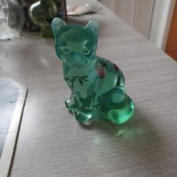 Fenton Hand Painted Cat