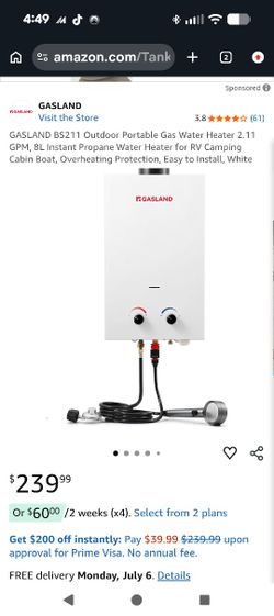 Gasland Outdoors Tankless Water Heater Model BS212