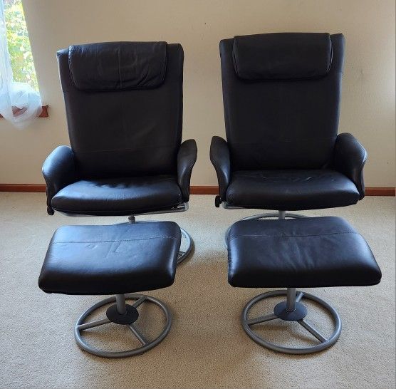 IKEA Malung Swivel Armchair, reclining chair and ottoman