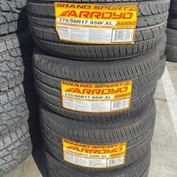 215/50/17 Arroyo new tires including install and balance