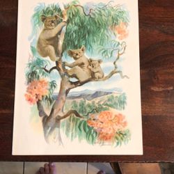 1961 Menu / Art From Cruise Ship Matsonia 9x12 