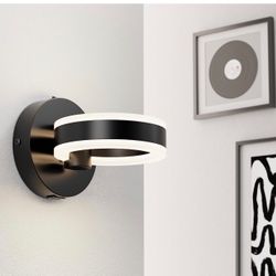 （2-pack）Wall Lamp LED Wall Sconce Rotatable Up-Down Sconces Wall Lighting with Built-in Switch and USB Charging Port 110 Volt AC Hardwired Wall Light 