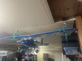 Large Kit Plane With Wing Damage And Two Remote Controls In Protective Case