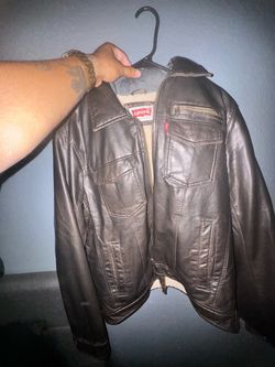 Men’s Levi’s Faux Leather Hoodie Racer Bomber