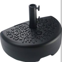 Sunnyglade 40 lb Half Moon Shaped Water Filled Umbrella Base Patio Umbrella Stand (Black) 