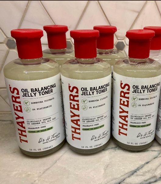 Thayers Oil Balancing Jelly Toner, clinically proven to absorb oil all day for combo to oily skin; fragrance free, 12 Oz New