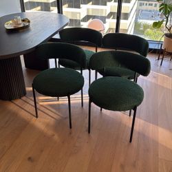 4 Boucle Dining Chairs ($200 Total)