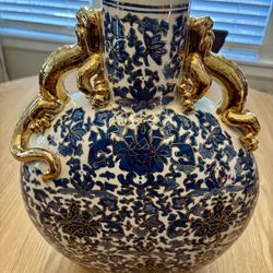 Large Porcelain Dragon Asian Vase
