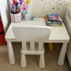 IKEA Kids Table And Chair Set White 