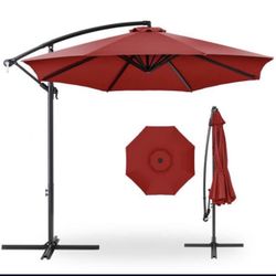 10 ft. Aluminum Offset Round Cantilever Patio Umbrella with Easy Tilt Adjustment