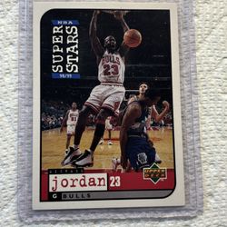 MICHAEL JORDAN MATTEL NBA SUPERSTARS ACTION FIGURE CARD