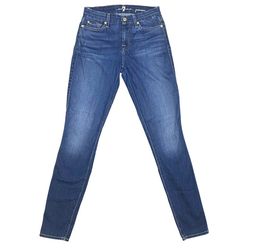 7 For All Mankind Skinny Womens Jeans Pants 25x30 Blue Dark Wash High-Rise Waist