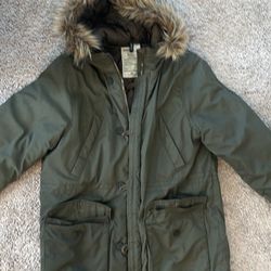 Olive Parka Overcoat