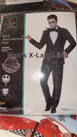 Jack Skellington Costume Suit Men's XL
