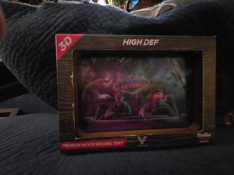 1 small 7.5×5.5 rolling tray- V-Syndicate High Def 3D Wood Rolling Trays featuring a 3D holographic-style design (including the "Bat Country" / Las Ve