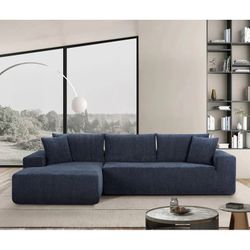 Lounge Style Frameless L-Shaped Sectional Sofa Couch