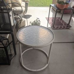 Outdoor Metal Table. My Plants Are Not For Sale 