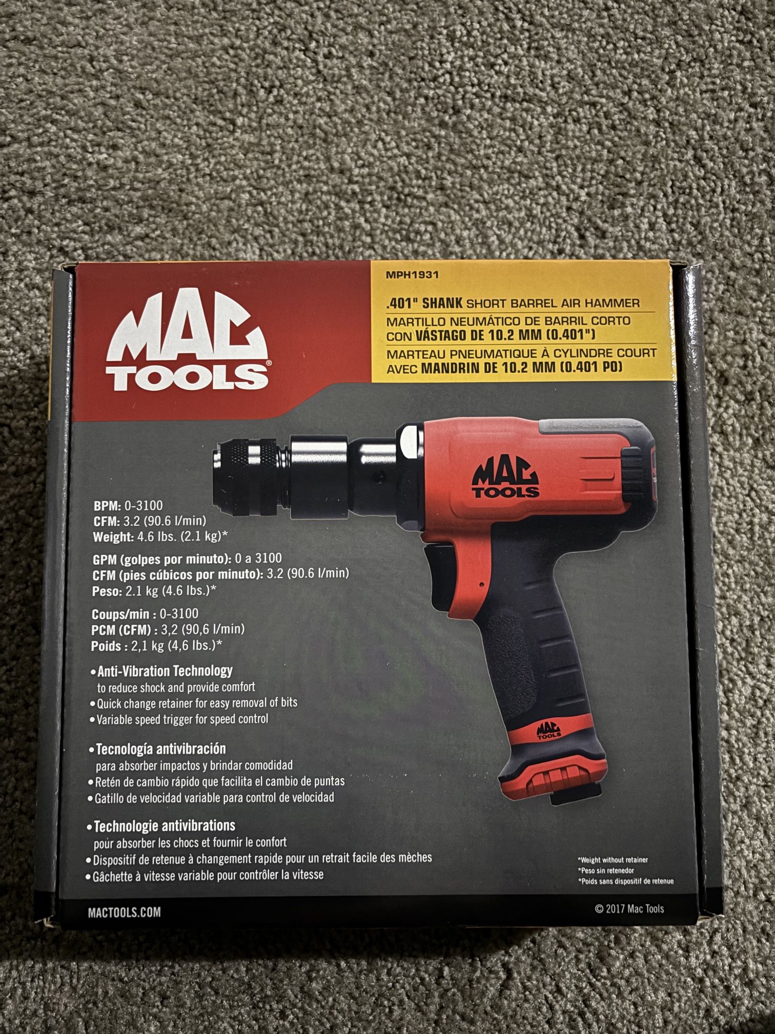 Mac Tools Short Barrel Air Hammer