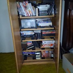 dad's, cd's, tapes, cassettes, cabinets 