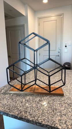 Wine rack (black metal and wood)