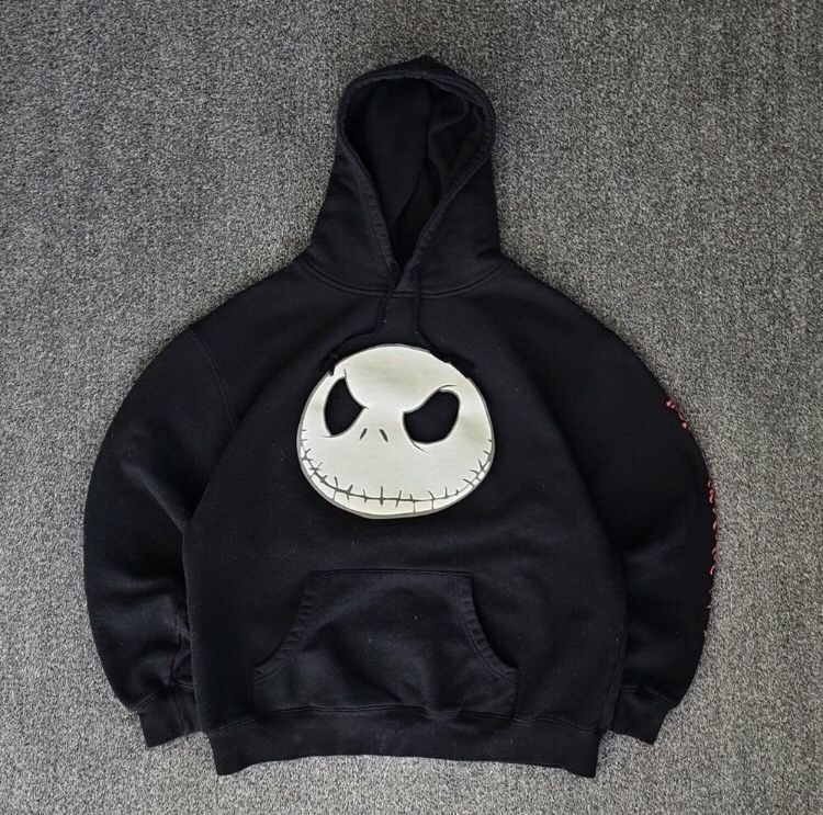 Disneyland Resort Unisex Tim Burton’s The Nightmare Before Christmas Jack Skellington Black Hoodie Size Large