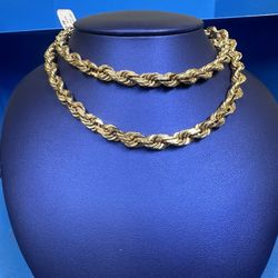 Heavy 10kt Men’s Rope Necklace 