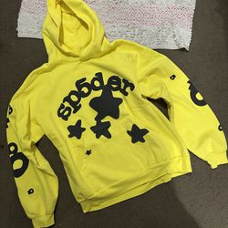 Sp5der Worldwide TC Yellow Hoodie Size XL