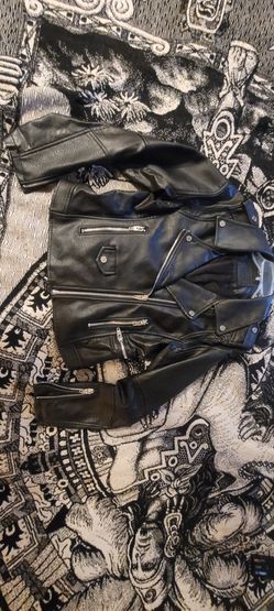 Womens Vegan Leather Moto Jacket Sz.L