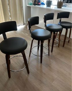 Set of 4 Mid-Century Modern Swivel Bar Stools | Price Negotiable | Originally bought for $350