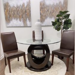 Dining Table And Leather Chairs For Sale
