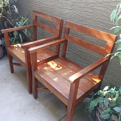 2 Solid Wood Classic Arm Chairs