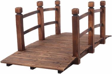 VINGLI 5FT Wooden Garden Bridge – Decorative Outdoor Footbridge