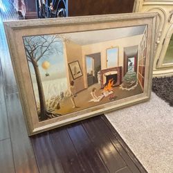 Incredibly unique  Deminique Appia Entre les Trons de la Memoire  43” x 30” wood frame $195