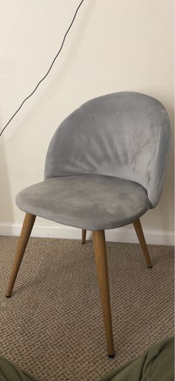 Grey velvet chair
