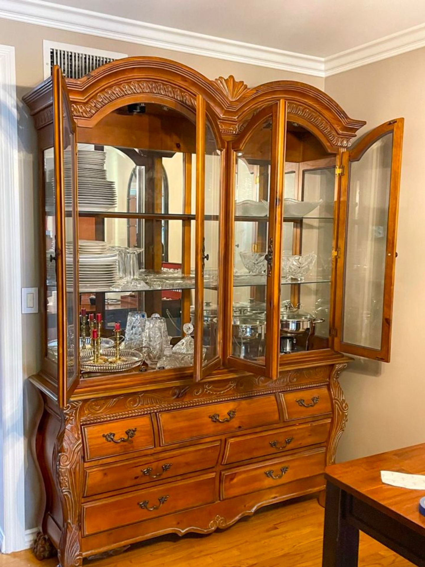 FREE DELIVERY China Buffet Cabinet 7 Drawers w/ Hutch