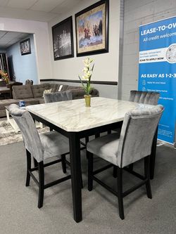 5PC Gray Counter Height Dining Set