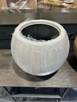 11.8" H x 14.5" Dia Large Round Plastic Planter Pot with Drainage & Plug