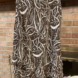 Large (12-14) Coldwater Creek Brown Beige Tiered Skirt Full Flowing