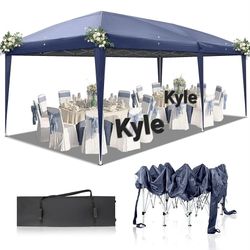 10'x20' Pop Up Canopy Tent, Heavy Duty Portable Commercial Party Tent with Carry Bag and Adjustable Legs, Heavy Duty Instant Tent and Folding Tent for