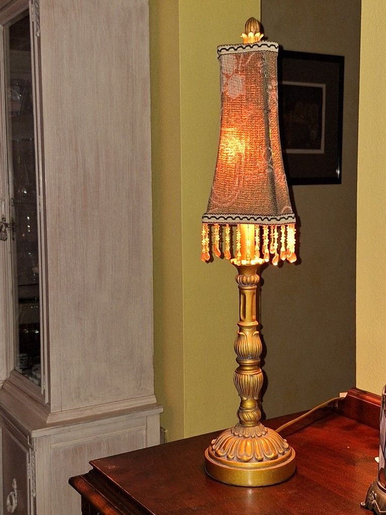 Unique Tuscan Beaded Shade Lamp