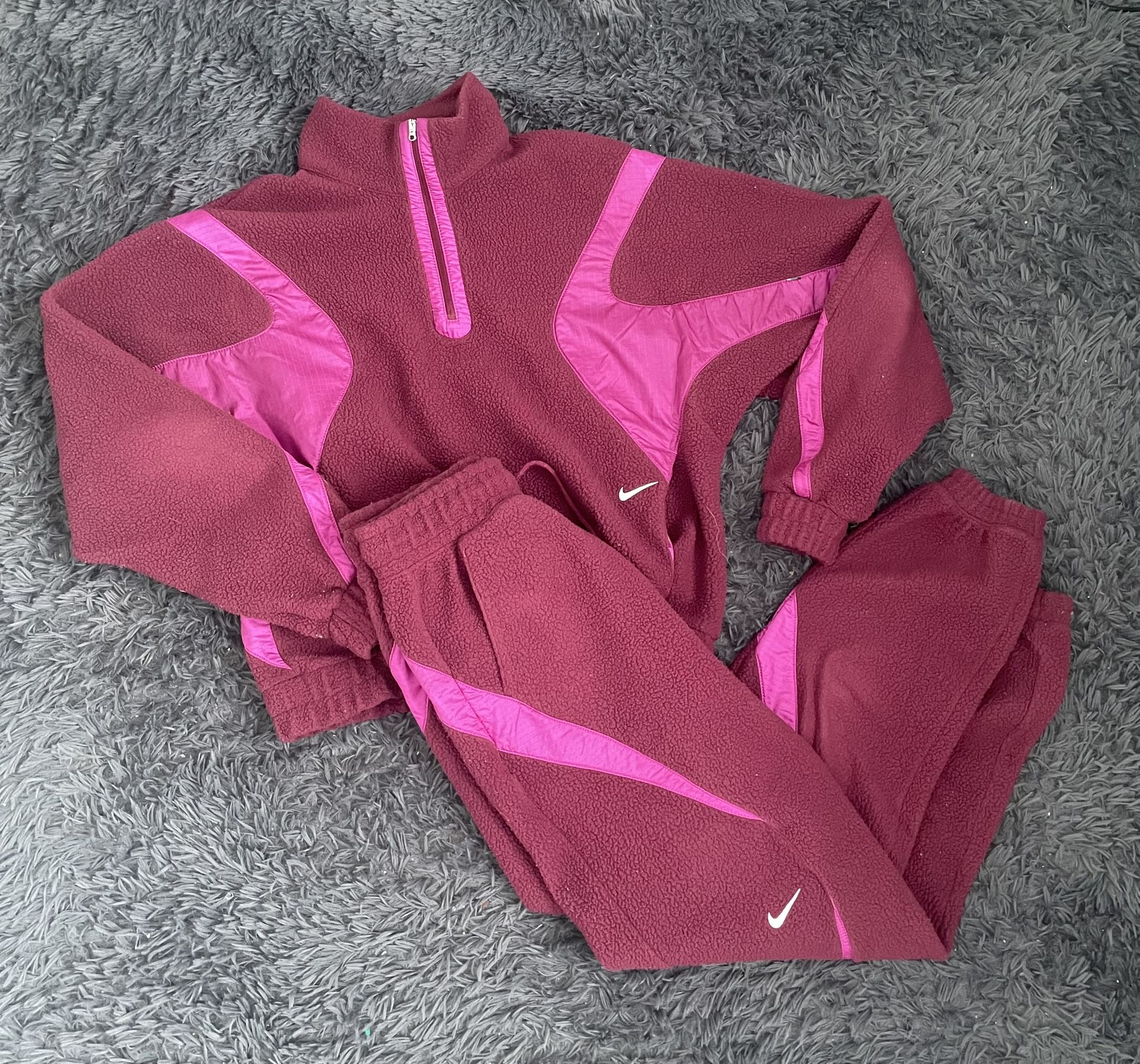 Nike Archive Pack Sweatshirt Sweatpants Dark Beetroot Cactus Flower 1/4 Zip XS