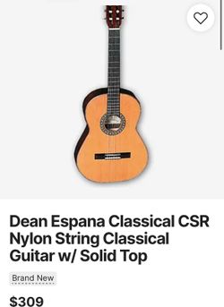 FULL KIT - Dean Espana Acoustic Guitar, guitar stand, Humicase Guitar Case, Levy Guitar Strap, Extra strings etc