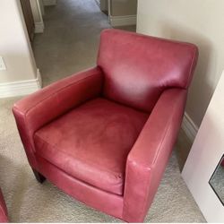 Real Leather Red Chair Sofa Chair Lofgren’s Classic Contemporary Furniture    