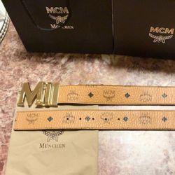 M brown Reversible Belt 