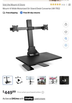 Mount-It. Wide Motorized Sit-Stand Desk Converter | MI-7952